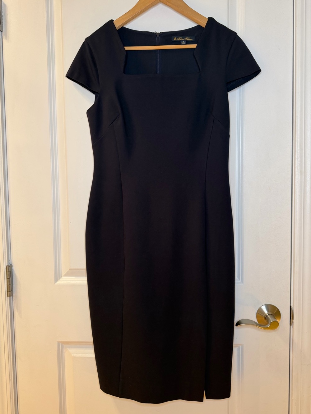 Vintage Brooks Brothers Navy Square-Neck Sheath Dress - size 8